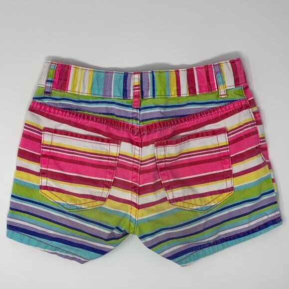 est. 1989 PLACE Multi Color Striped Cotton Girl's Shorts with Pockets Size 8 - Picture 2 of 5